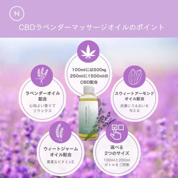 NATURECAN CBDラベンダーマッサージオイル 100ml