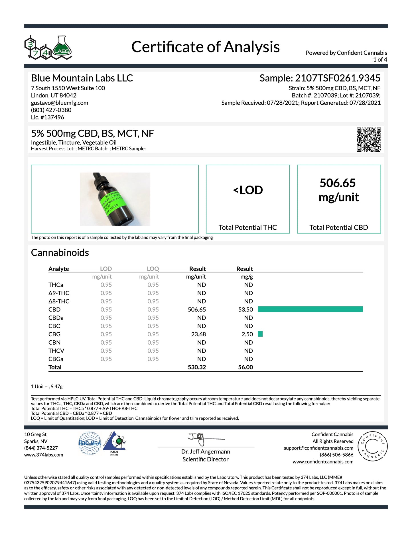 NATURECAN 中型犬用 5%CBD オイル 30ml