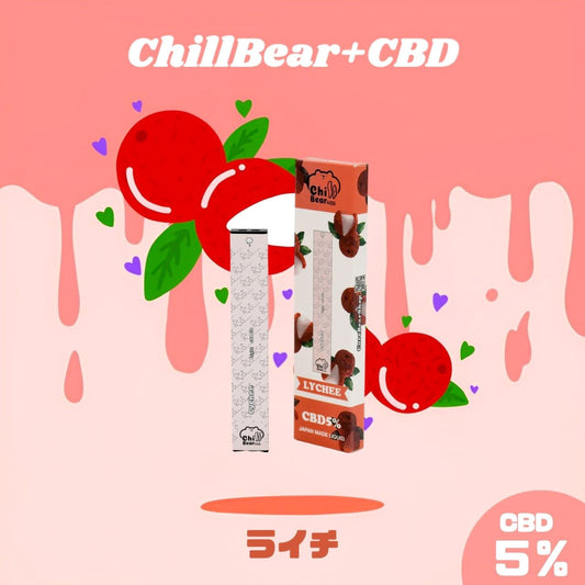 CureBear ChillBear+CBD ベイプ 5% ライチ