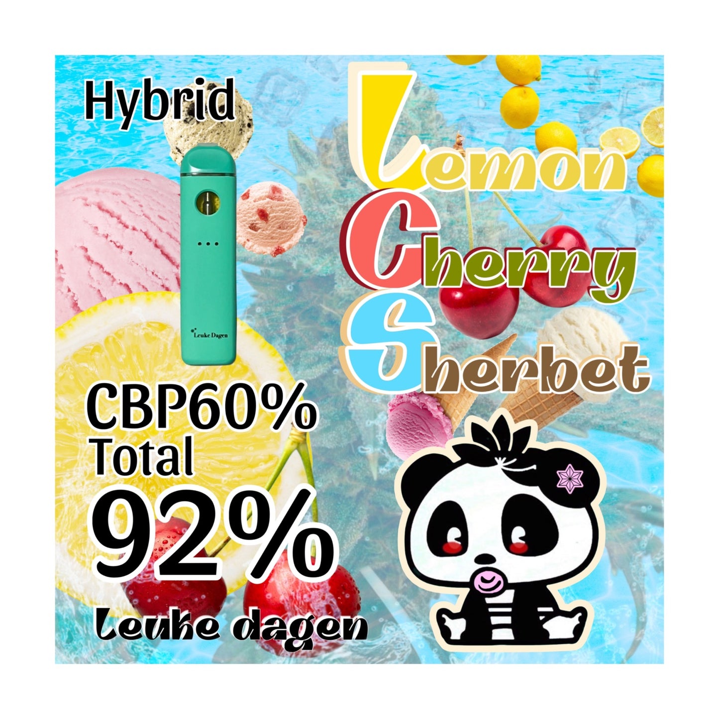 Leuke Dagen CBDリキッド Lemon Cherry Sherbet 1ml